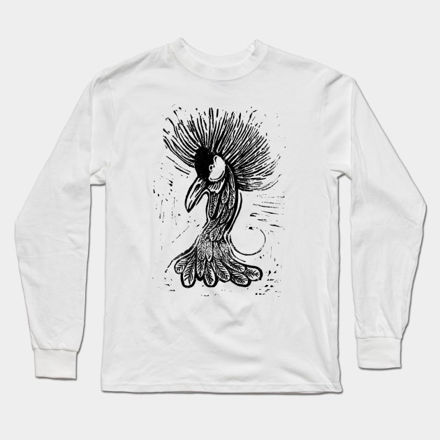 Crowned crane Long Sleeve T-Shirt by miguelangelus